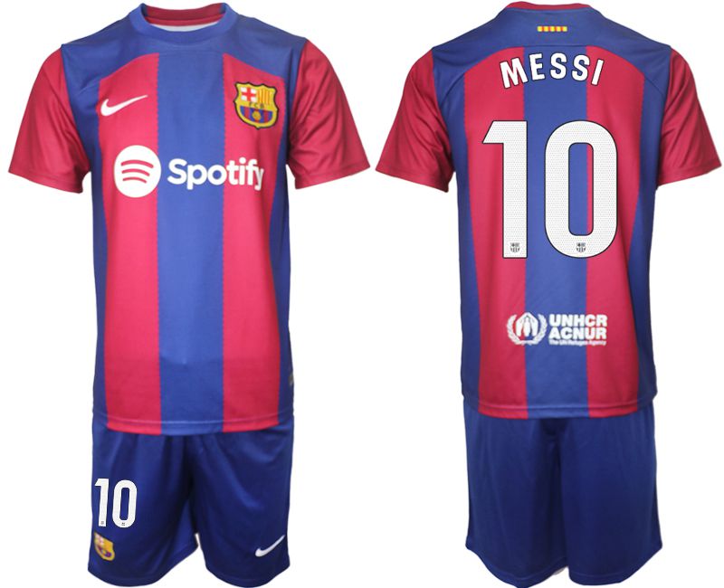 Men 2023-2024 Club Barcelona home red 10 Soccer Jerseys